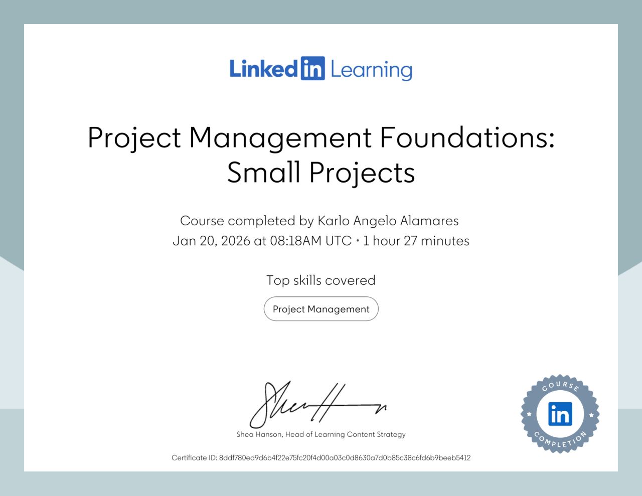 Project Management Foundations: Small Projects — LinkedIn Learning